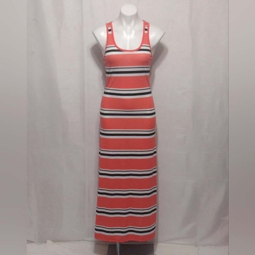 Love Culture Stretchy Striped Racerback Bodycon Maxi Dress Casual Summer Small